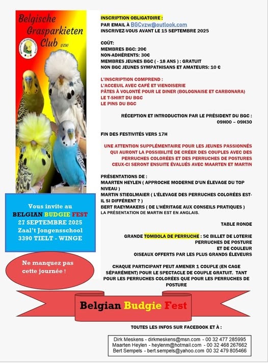 BGC Belgian Budgie Fest 2025